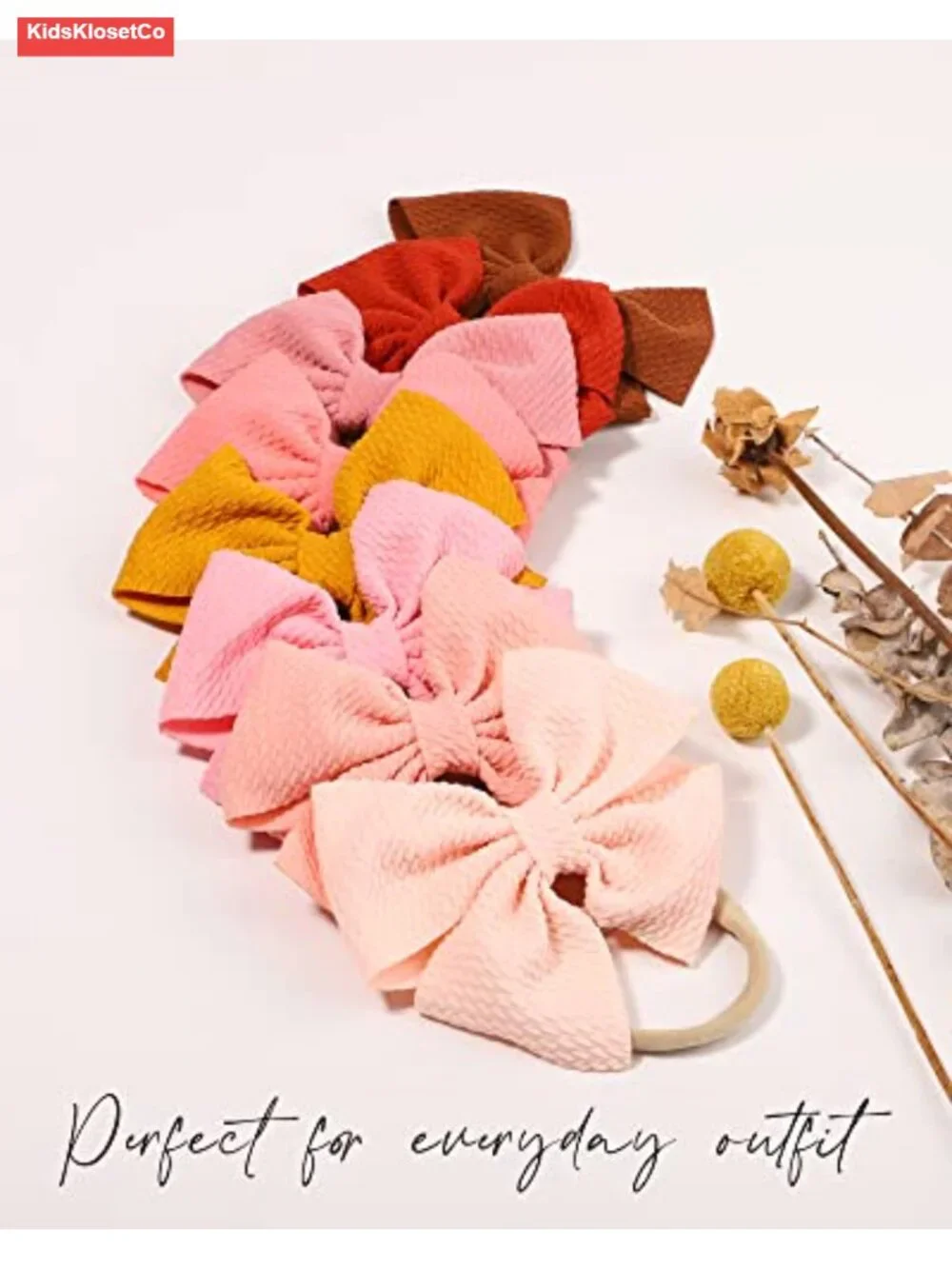 30 Large Waffle Texture Nylon Hair Bows Headbands Baby Girls
